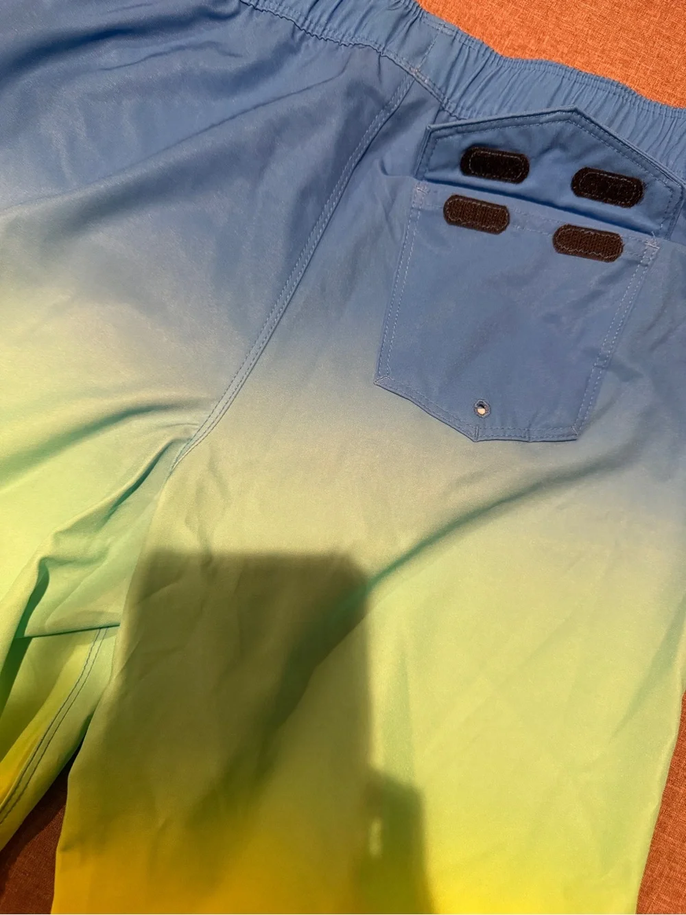 Hurley Boys Blue-Green-Yellow Ombre Swim Trunks